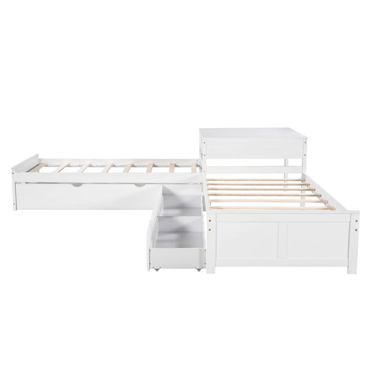 White Twin Bed with Trundle