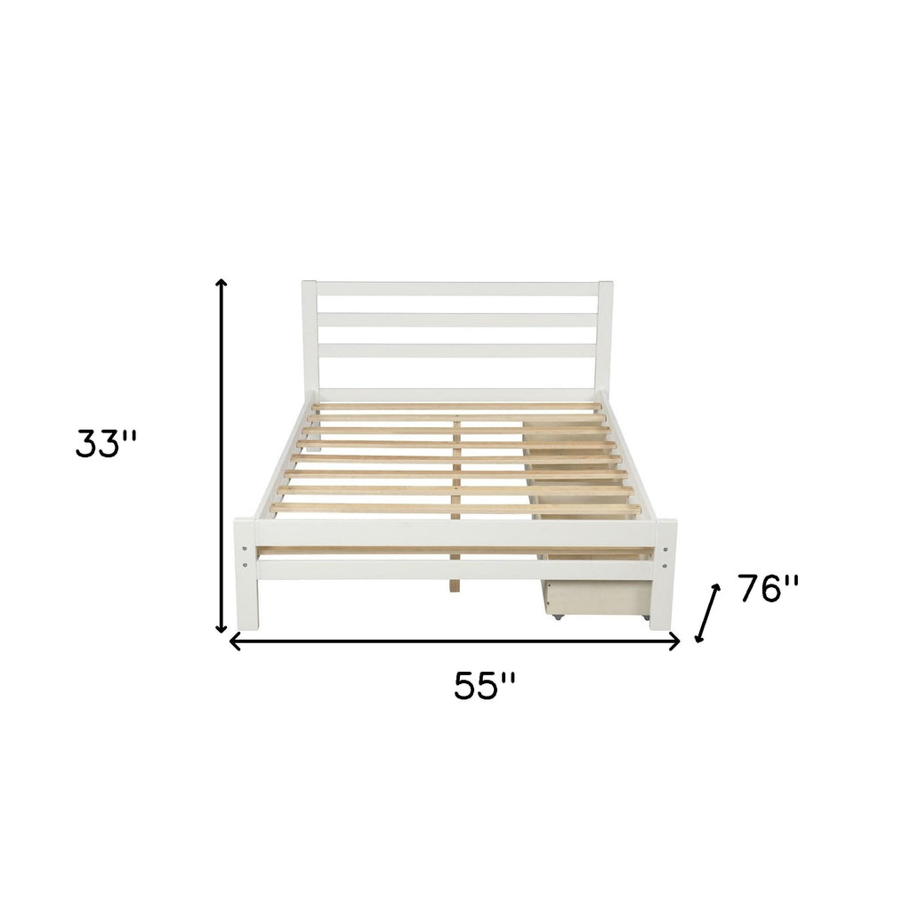 White Solid and Manufactured Wood Full Bed