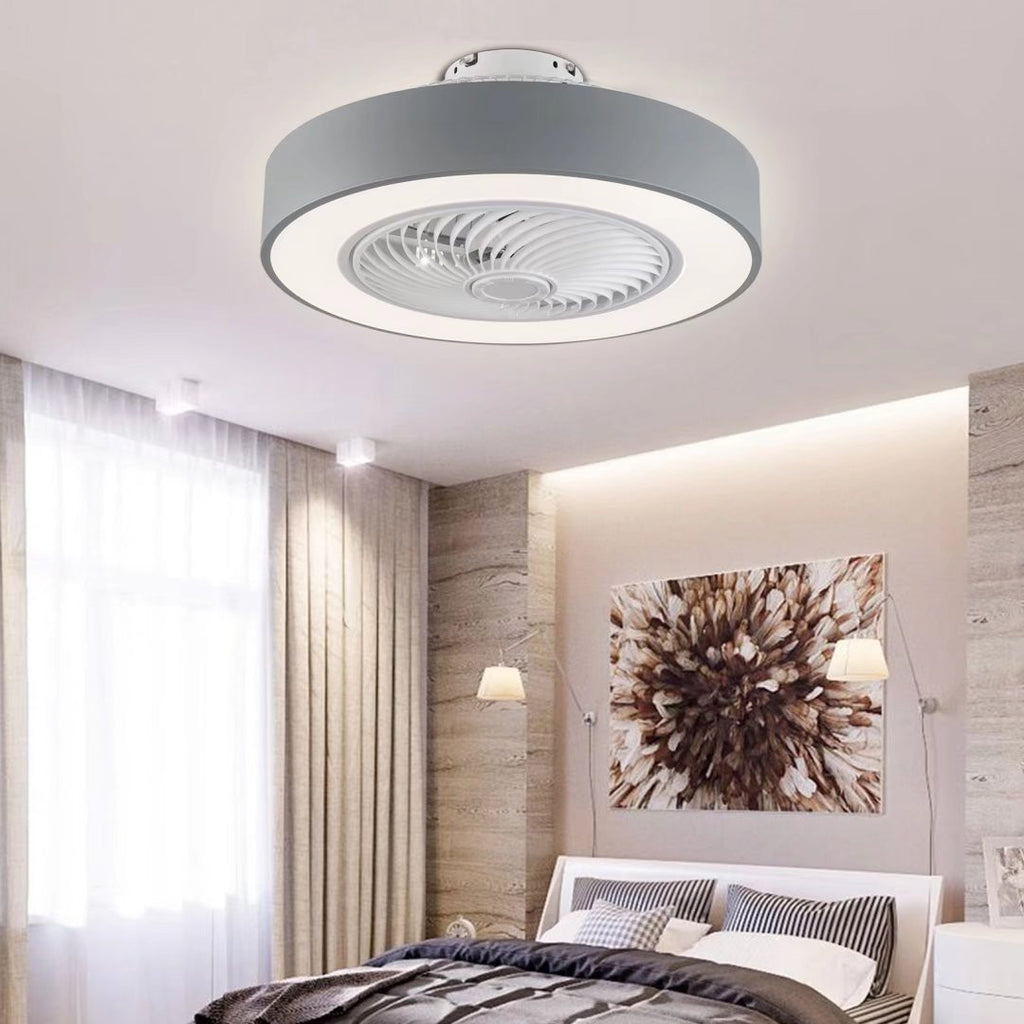 LuxxHomes  Black Modern Ceiling Ceiling Fan and Light