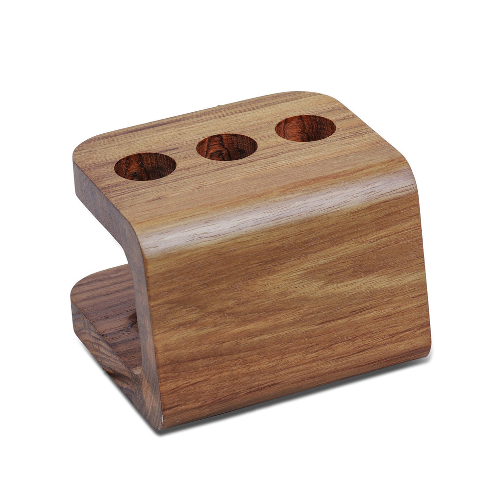 LuxxHomes  Designer Genuine Teak Toothbrush Holder