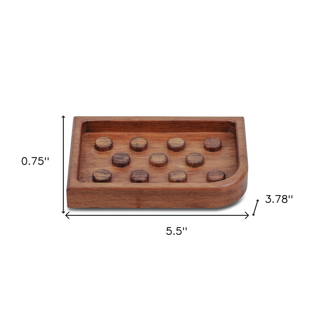 LuxxHomes  Designer Genuine Teak Soap Dish