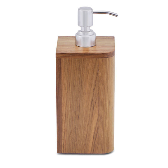 LuxxHomes  Designer Genuine Teak Soap Dispenser