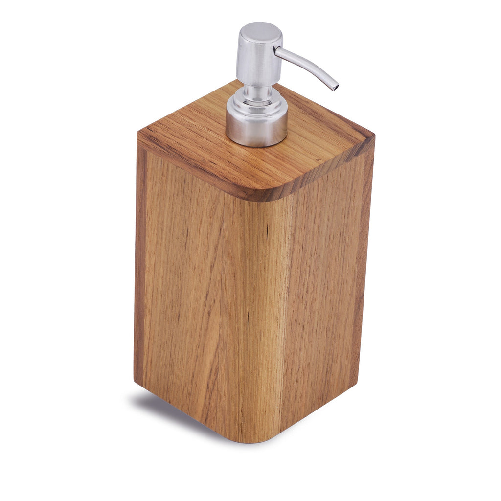 LuxxHomes  Designer Genuine Teak Soap Dispenser