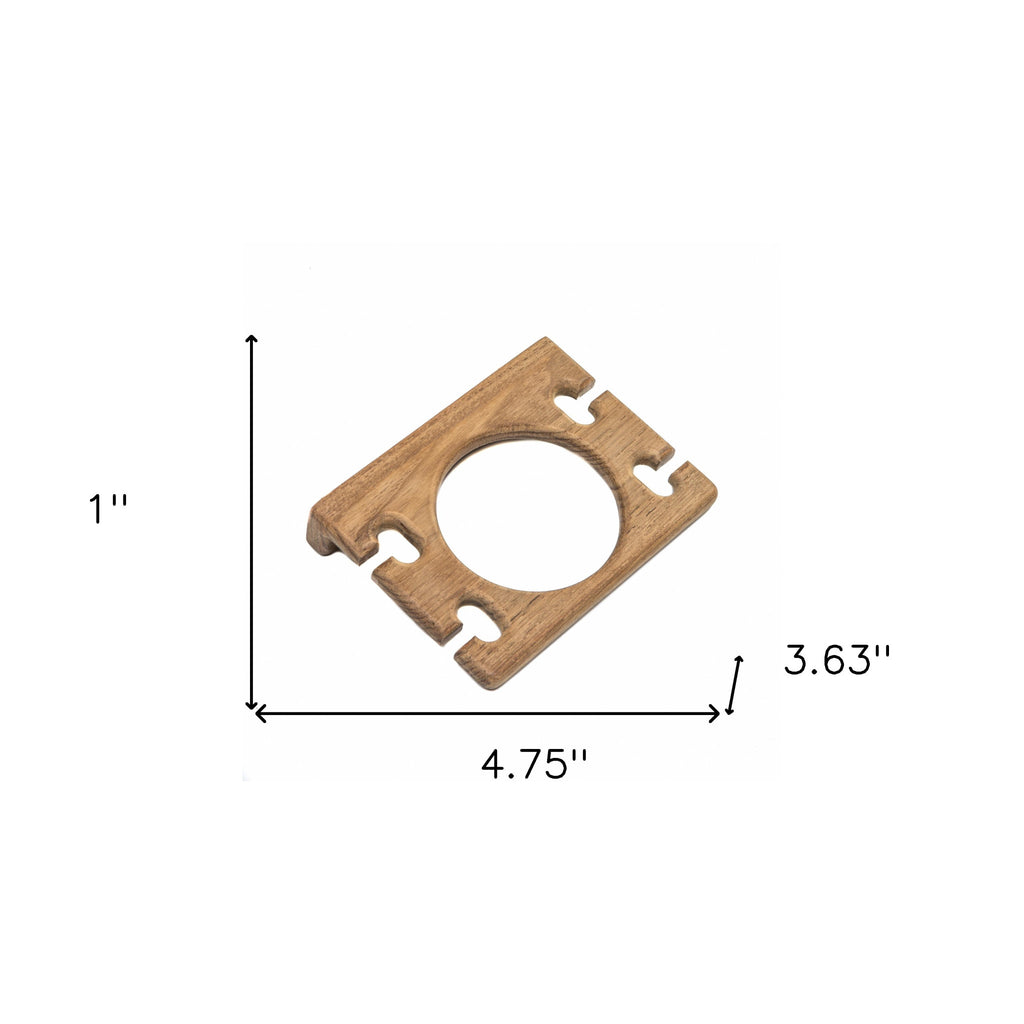 LuxxHomes  Traditional Solid Teak Wall Mount Cup and Toothbrush Holder