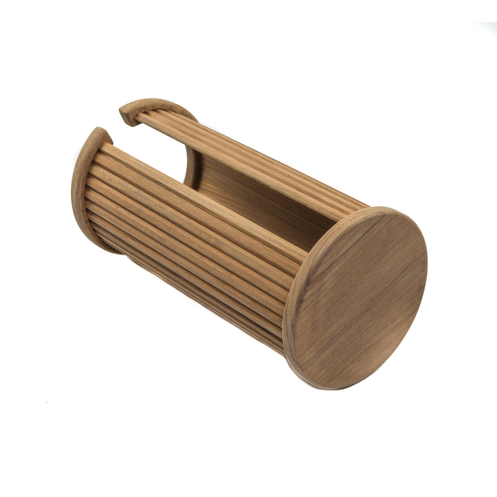 LuxxHomes  Traditional Solid Teak Toilet Paper Rack