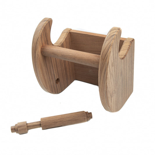 LuxxHomes  Traditional Solid Teak Magazine and Toilet Paper Holder