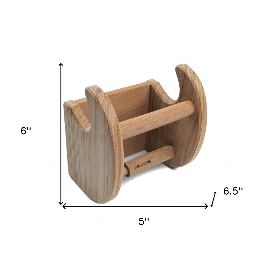 LuxxHomes  Traditional Solid Teak Magazine and Toilet Paper Holder