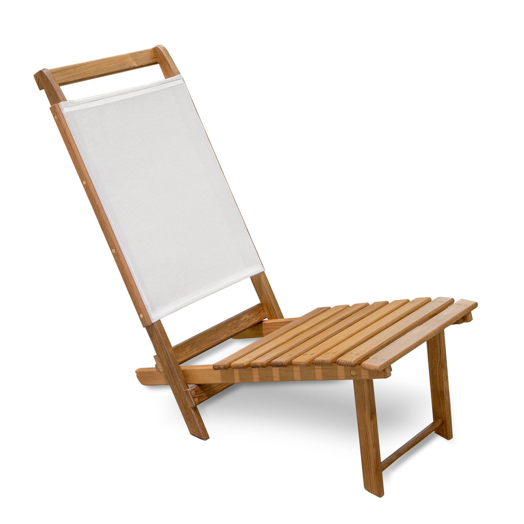 LuxxHomes  15" Brown and Natural Wood Solid Wood Outdoor Deck Chair