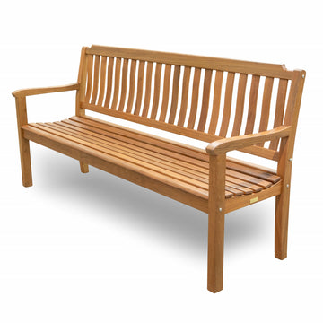 LuxxHomes  72" Teak Solid Wood Garden Bench