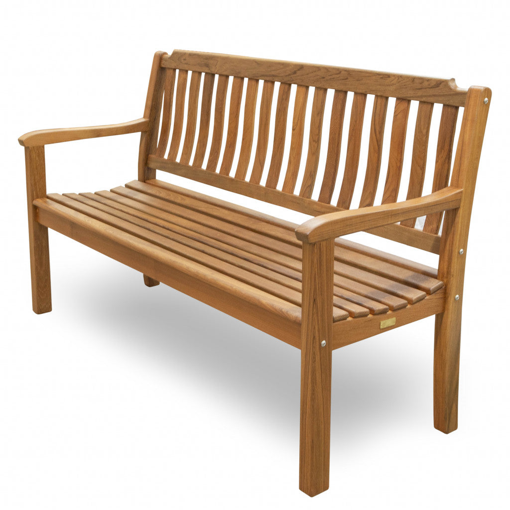 LuxxHomes  60" Teak Solid Wood Garden Bench