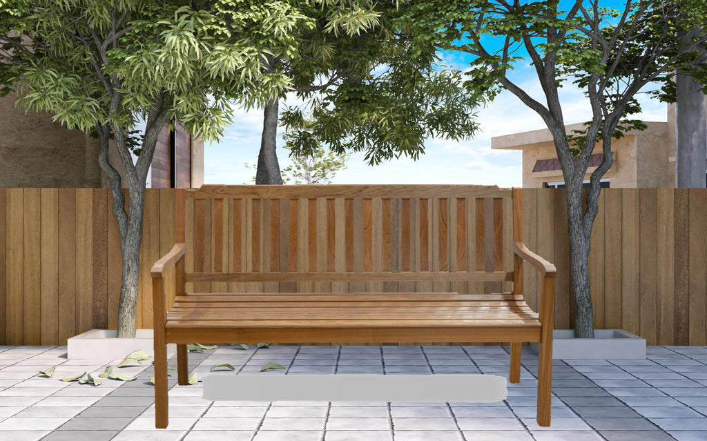 LuxxHomes  60" Teak Solid Wood Garden Bench