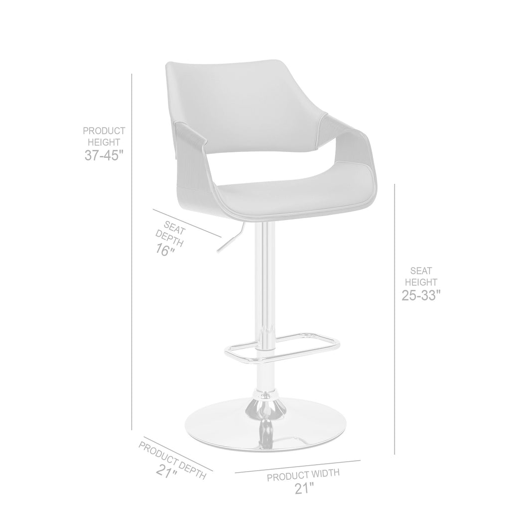 25" Cream And Silver Iron Swivel Adjustable Height Bar Chair