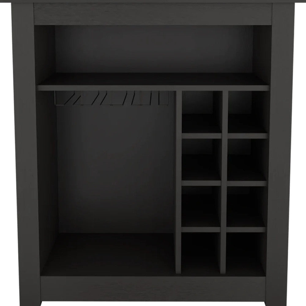 Black Bar Cart With Wine Storage