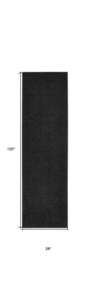 10' Black Non Skid Indoor Outdoor Runner Rug