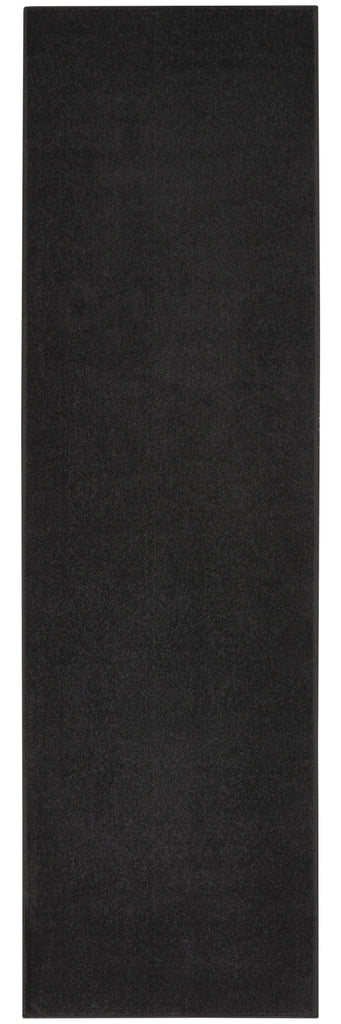 10' Black Non Skid Indoor Outdoor Runner Rug