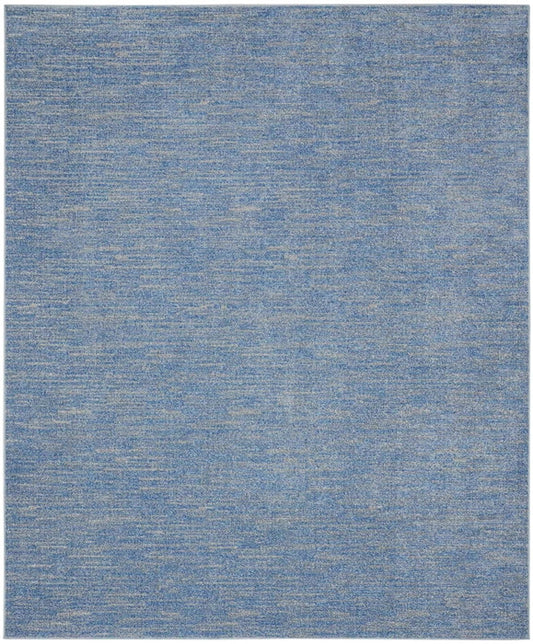 10' X 14' Blue And Grey Striped Non Skid Indoor Outdoor Area Rug