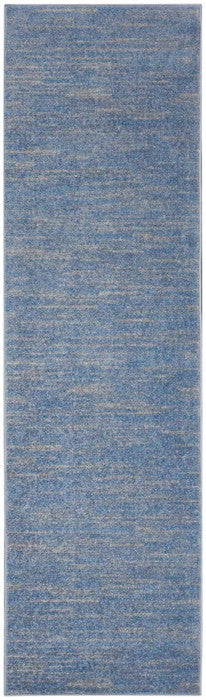 2' X 10' Blue And Grey Striped Non Skid Indoor Outdoor Runner Rug