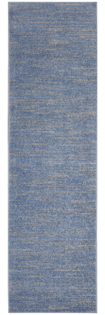 2' X 10' Blue And Grey Striped Non Skid Indoor Outdoor Runner Rug