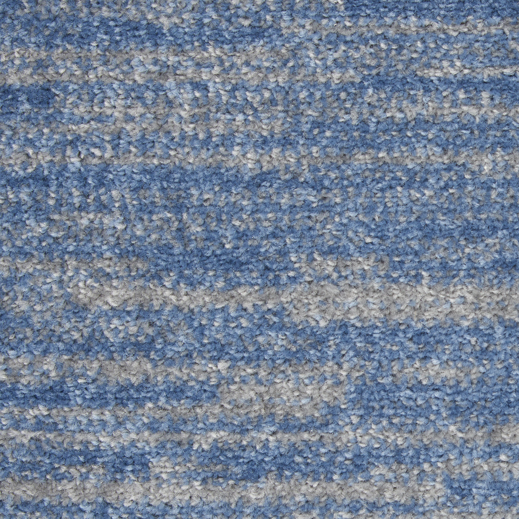 2' X 10' Blue And Grey Striped Non Skid Indoor Outdoor Runner Rug