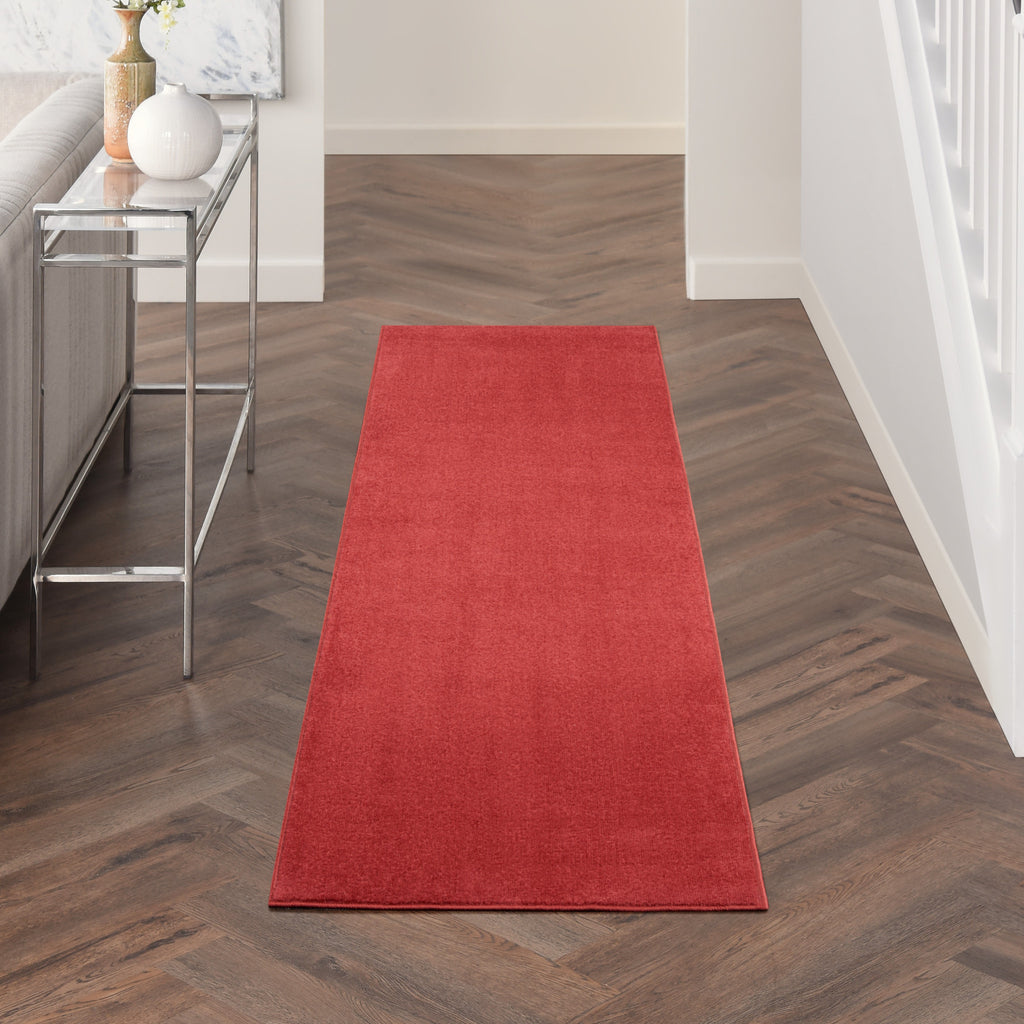 2' X 10' Brick Red Non Skid Indoor Outdoor Runner Rug