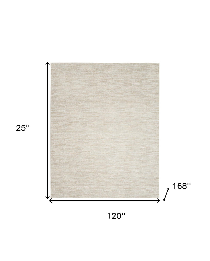 10' X 14' Ivory And Beige Non Skid Indoor Outdoor Area Rug