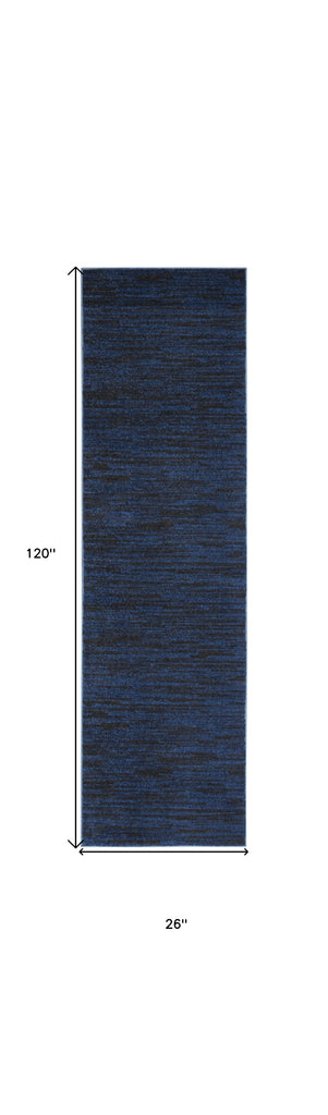 10' Midnight Blue Indoor Outdoor Runner Rug