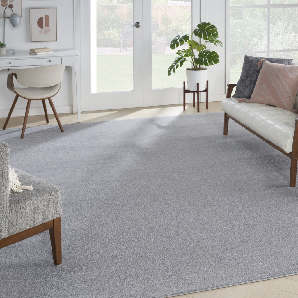 10' X 14' Silver Grey Non Skid Indoor Outdoor Area Rug