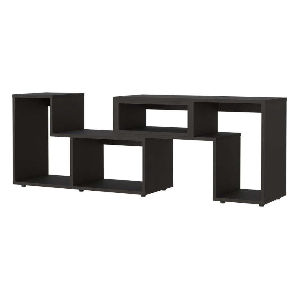 63" Black Open Shelving TV Stand