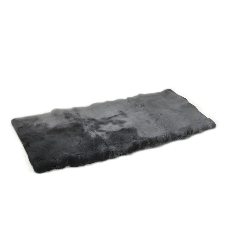 60" X 30" Charcoal Plain Weave Sheepskin Throw Blanket