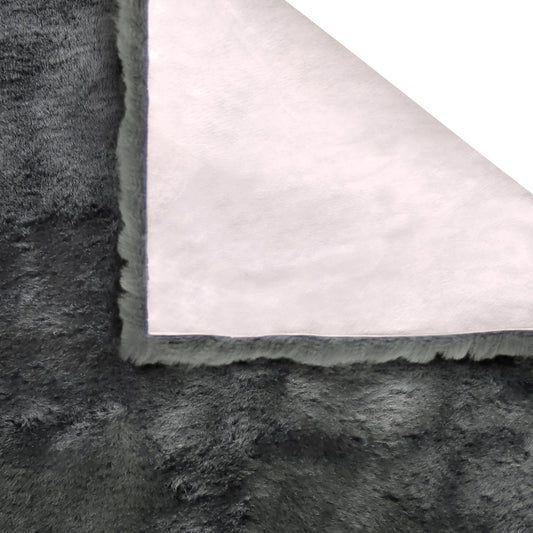 60" X 30" Charcoal Plain Weave Sheepskin Throw Blanket