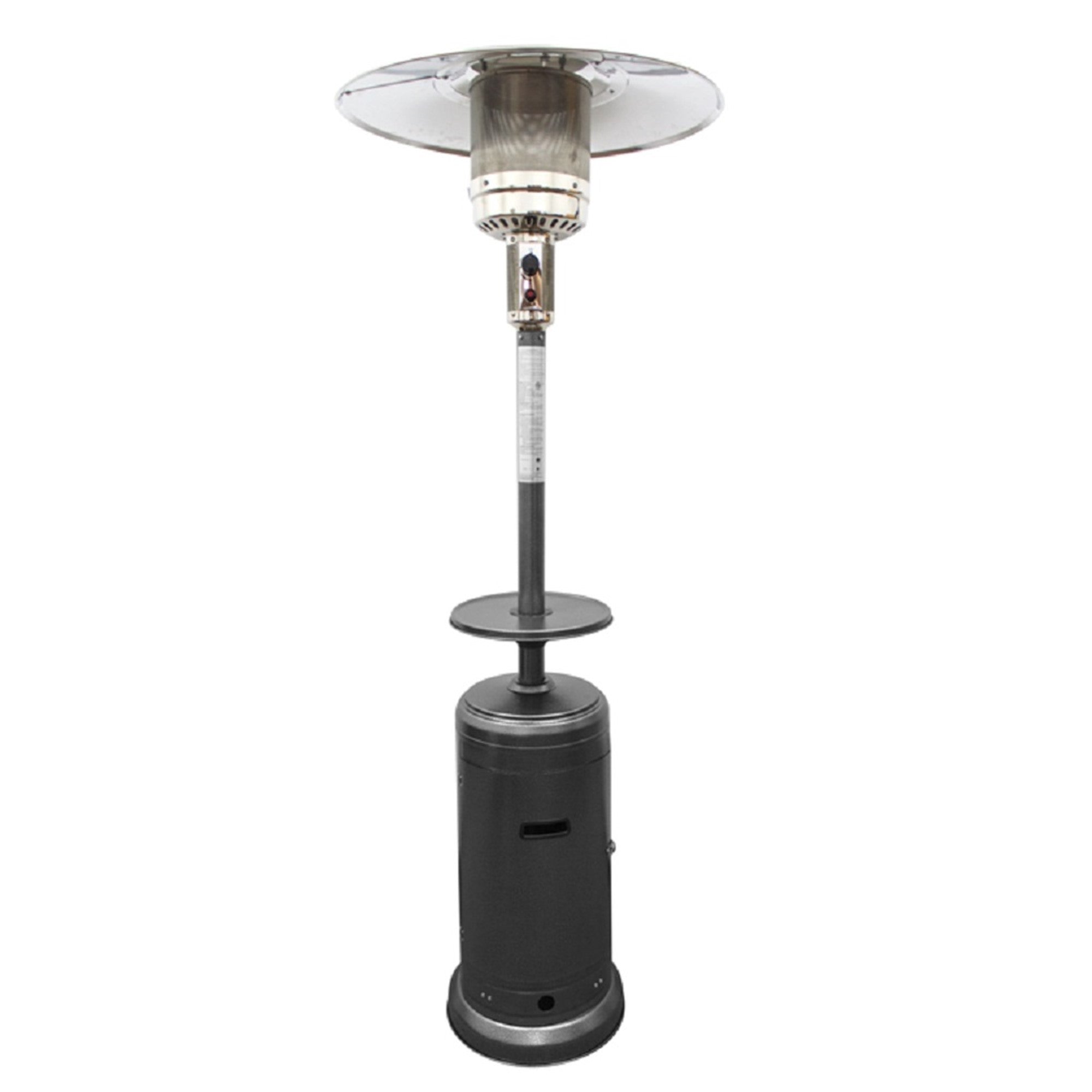 48000 BTU Silver Steel Propane Cylindrical Pole Standing Patio Heater