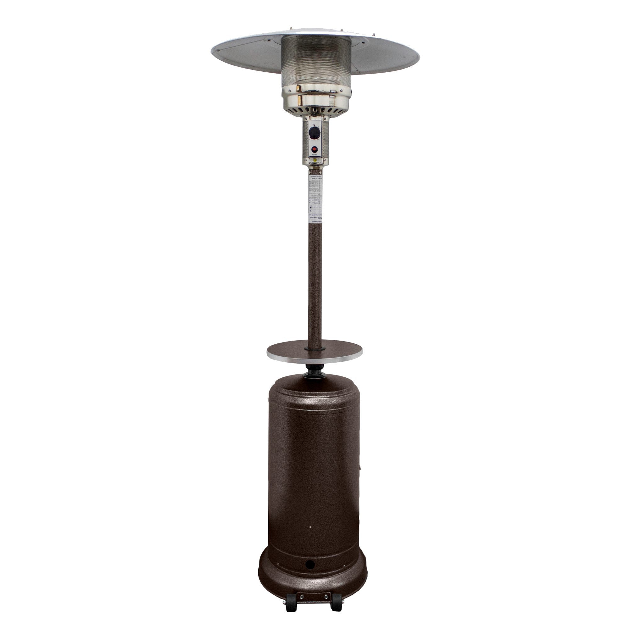 LuxxHomes  48000 BTU Bronze Steel Propane Cylindrical Pole Standing Patio Heater