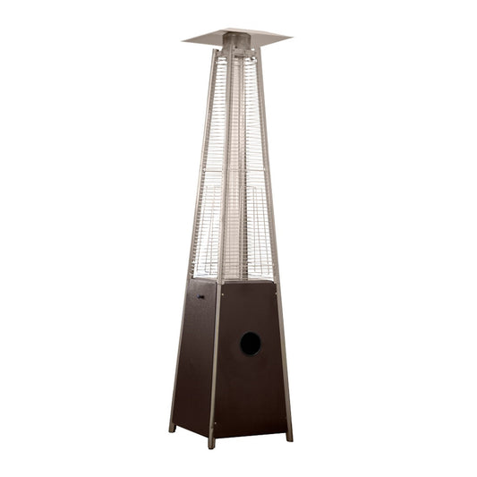 LuxxHomes  41000 BTU Brown Steel Propane Triangular Pyramid Standing Patio Heater