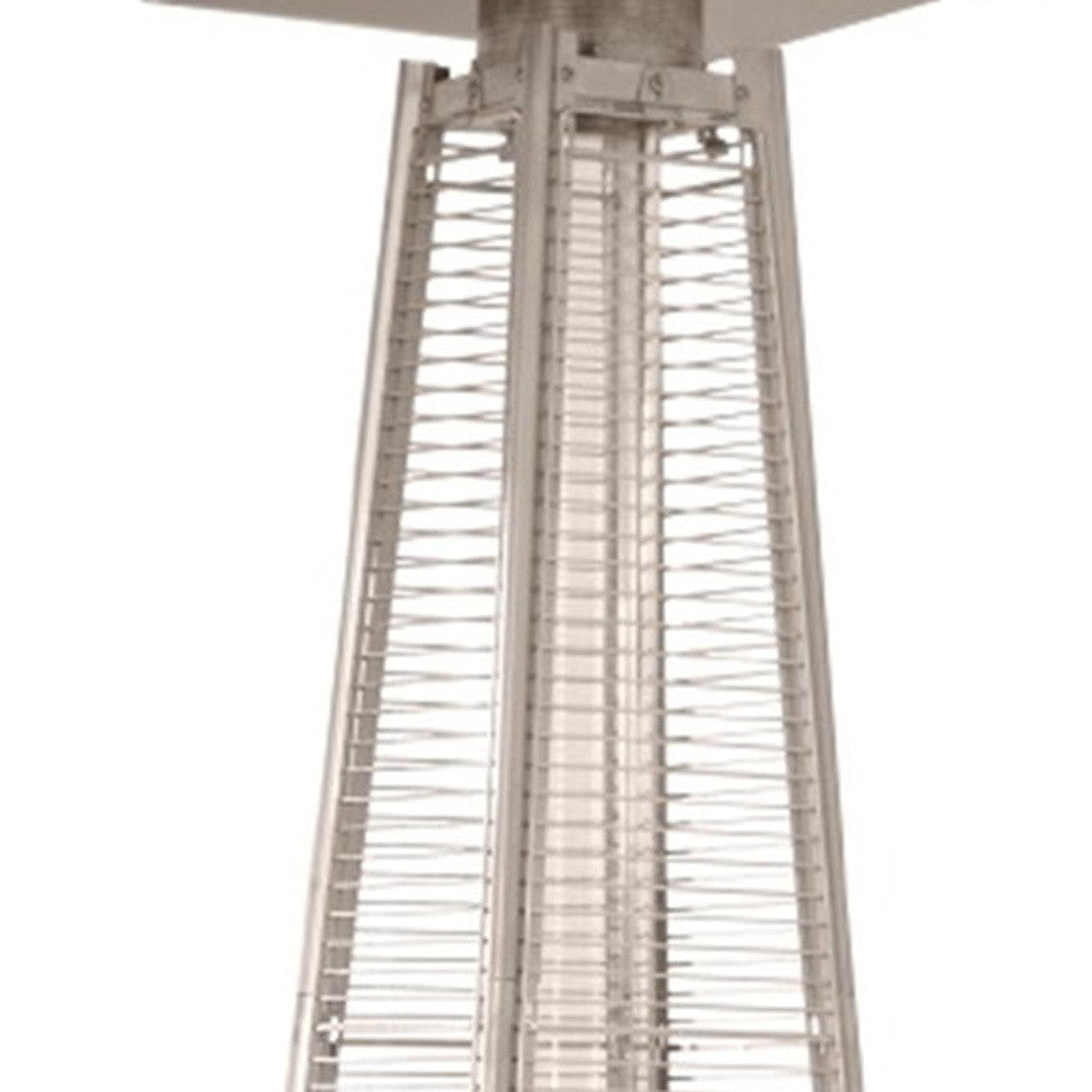 LuxxHomes  41000 BTU Brown Steel Propane Triangular Pyramid Standing Patio Heater