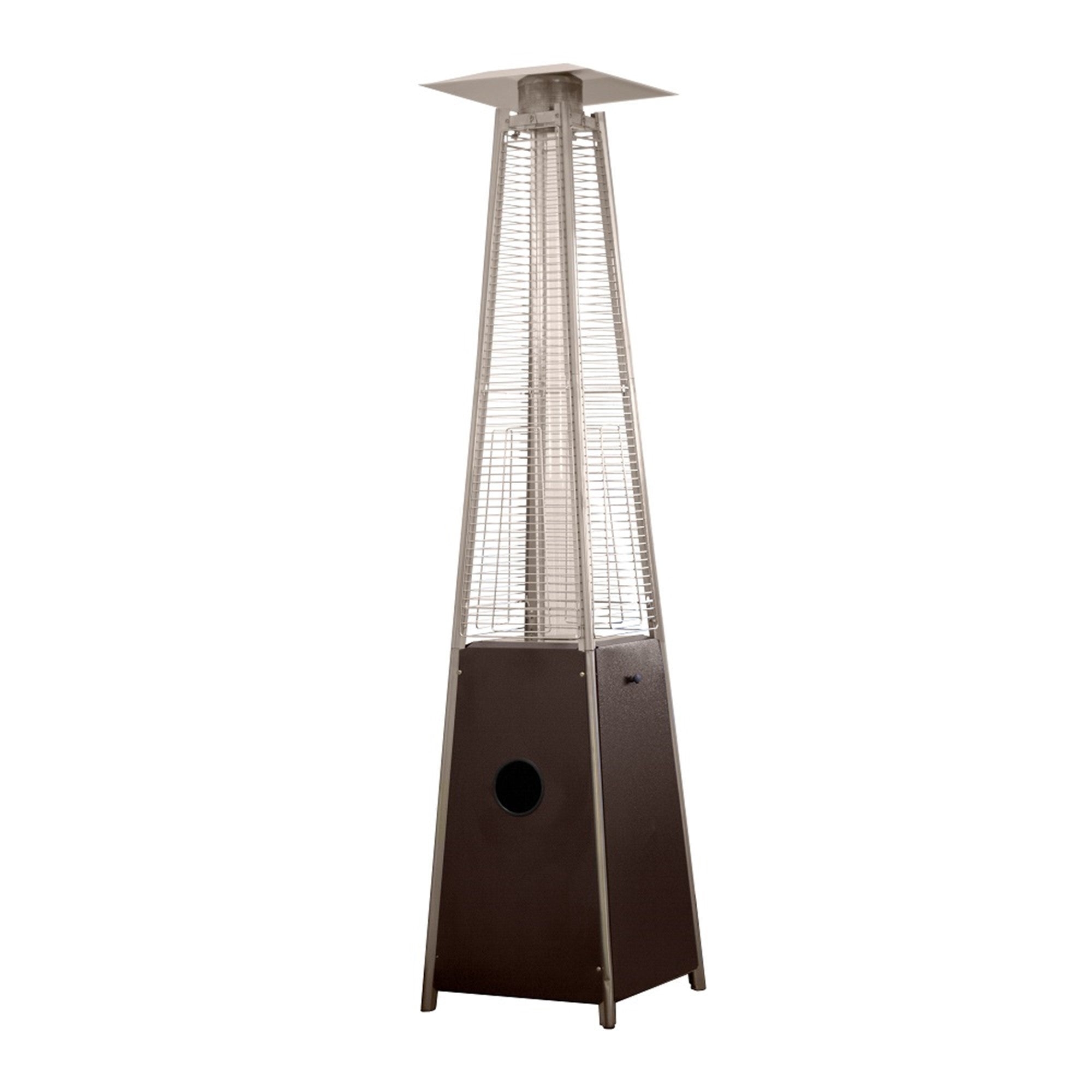 LuxxHomes  41000 BTU Brown Steel Propane Triangular Pyramid Standing Patio Heater