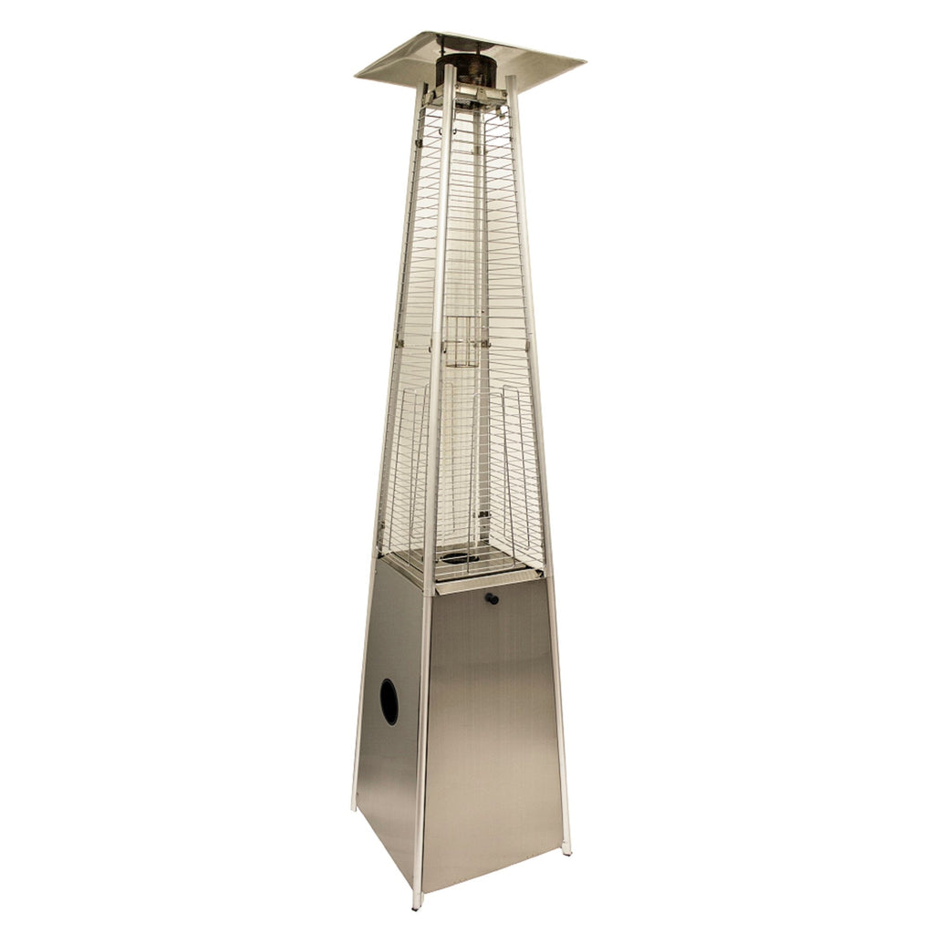 LuxxHomes  41000 BTU Silver Steel Propane Triangular Pyramid Standing Patio Heater