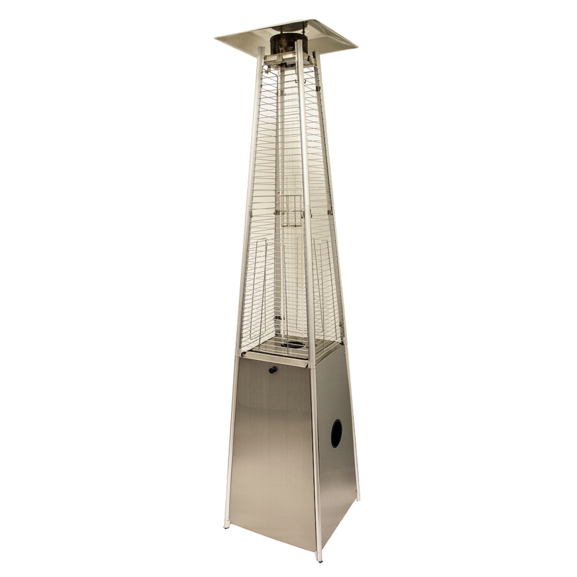 LuxxHomes  41000 BTU Silver Steel Propane Triangular Pyramid Standing Patio Heater