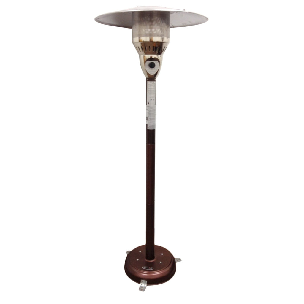 LuxxHomes  41000 BTU Bronze Steel Natural Gas Cylindrical Pole Standing Patio Heater