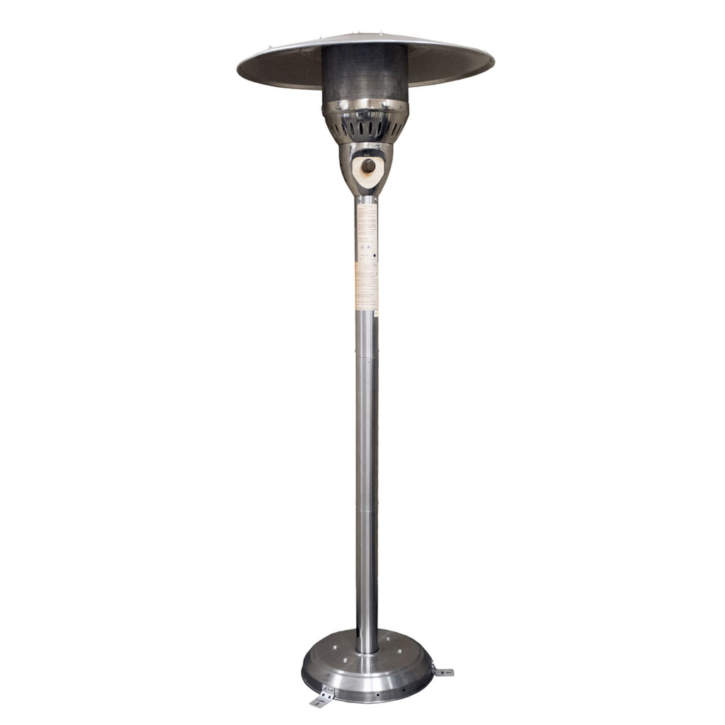 LuxxHomes  41000 BTU Silver Steel Natural Gas Cylindrical Pole Standing Patio Heater