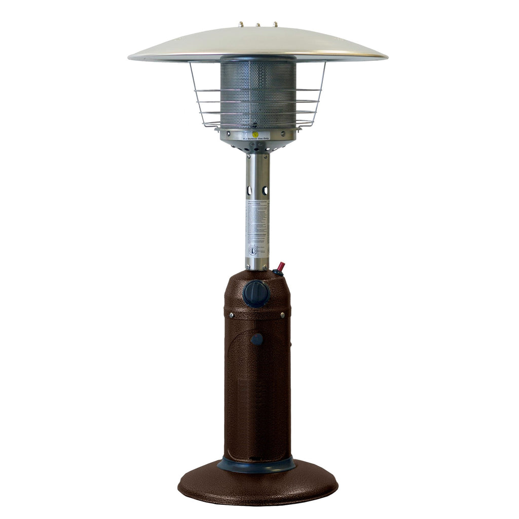 LuxxHomes  11000 BTU Bronze Steel Propane Cylindrical Pole Tabletop Patio Heater