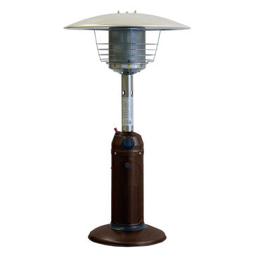 LuxxHomes  11000 BTU Bronze Steel Propane Cylindrical Pole Tabletop Patio Heater