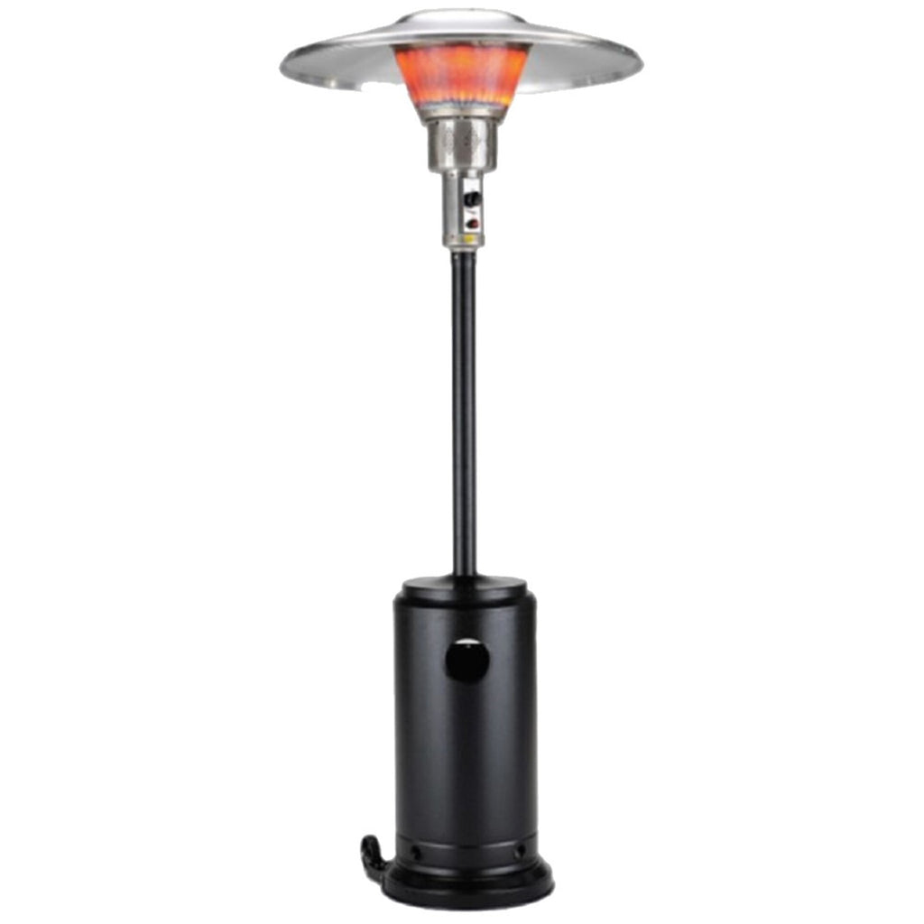 LuxxHomes  40000 BTU Black Steel Propane Cylindrical Pole Standing Patio Heater