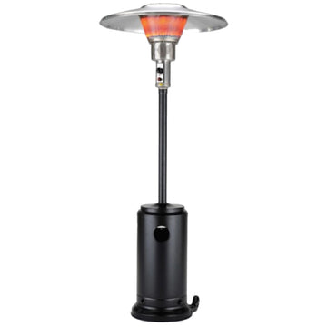 LuxxHomes  40000 BTU Black Steel Propane Cylindrical Pole Standing Patio Heater