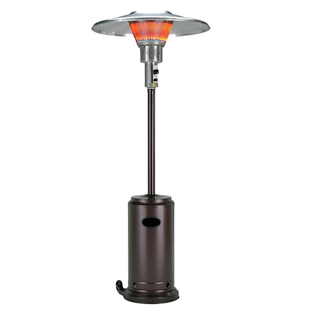 LuxxHomes  40000 BTU Bronze Steel Propane Cylindrical Pole Standing Patio Heater