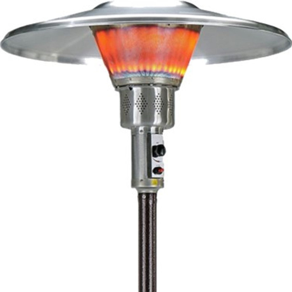 LuxxHomes  40000 BTU Bronze Steel Propane Cylindrical Pole Standing Patio Heater