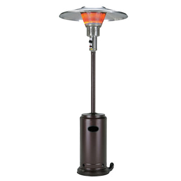 LuxxHomes  40000 BTU Bronze Steel Propane Cylindrical Pole Standing Patio Heater