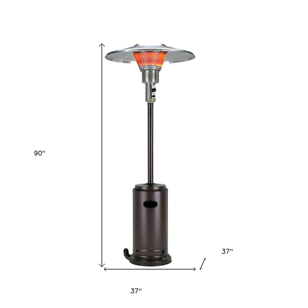 LuxxHomes  40000 BTU Bronze Steel Propane Cylindrical Pole Standing Patio Heater