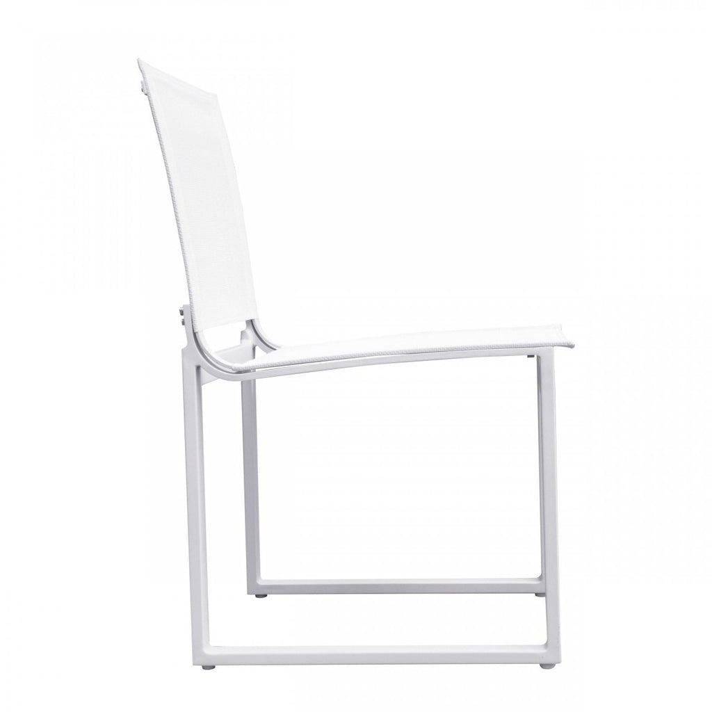 Set of Two 20" White Aluminum Indoor Outdoor Dining Chair