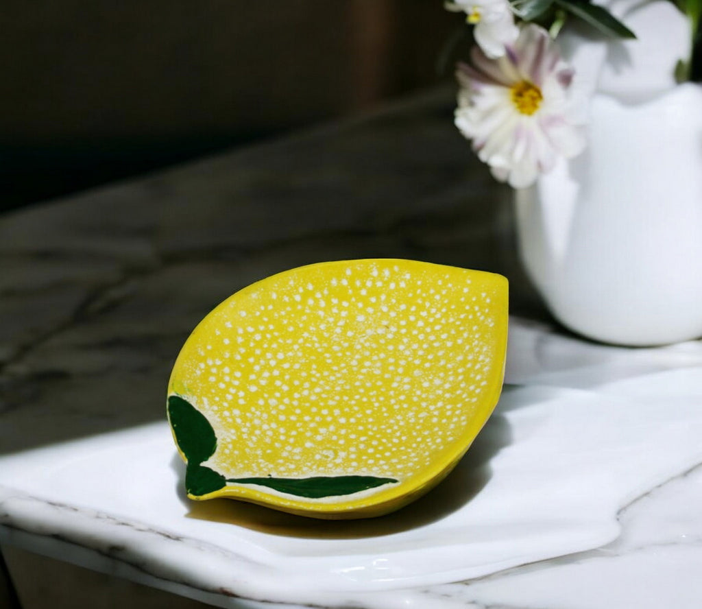 10" Yellow Novelty Metal Handmade Tray