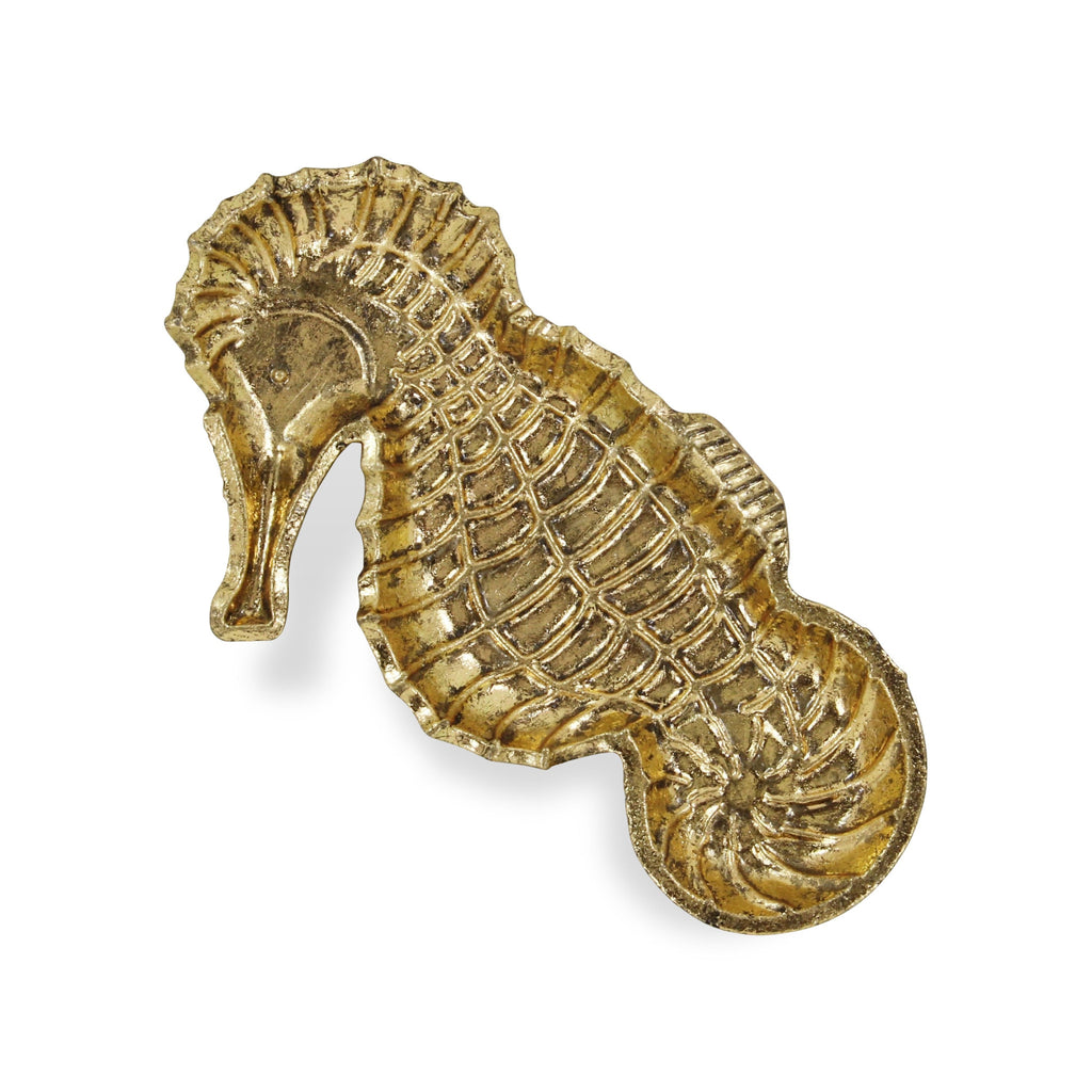 10" Gold Sea Horse Cast Iron Vanity Tray